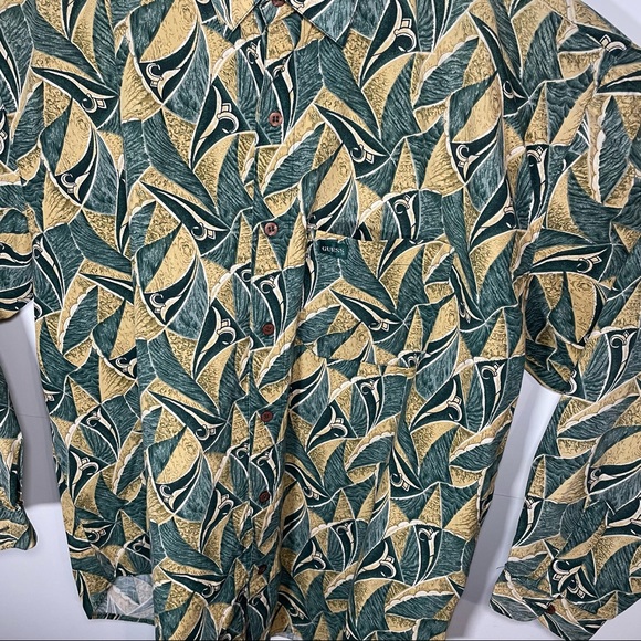 Vintage Guess By Georges Marciano Bright Abstract Button Down Shirt - Picture 8 of 11